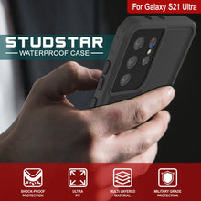 Load image into Gallery viewer, Galaxy S21 Ultra Waterproof Case PunkCase StudStar Black Thin 6.6ft Underwater IP68 Shock/Snow Proof
