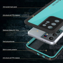 Load image into Gallery viewer, Galaxy S21 Ultra Waterproof Case PunkCase StudStar Teal Thin 6.6ft Underwater IP68 Shock/Snow Proof
