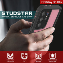 Load image into Gallery viewer, Galaxy S21 Ultra Waterproof Case PunkCase StudStar Pink Thin 6.6ft Underwater IP68 Shock/Snow Proof

