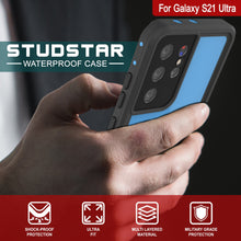 Load image into Gallery viewer, Galaxy S21 Ultra Waterproof Case PunkCase StudStar Light Blue Thin 6.6ft Underwater IP68 ShockProof
