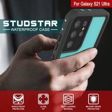 Load image into Gallery viewer, Galaxy S21 Ultra Waterproof Case PunkCase StudStar Teal Thin 6.6ft Underwater IP68 Shock/Snow Proof
