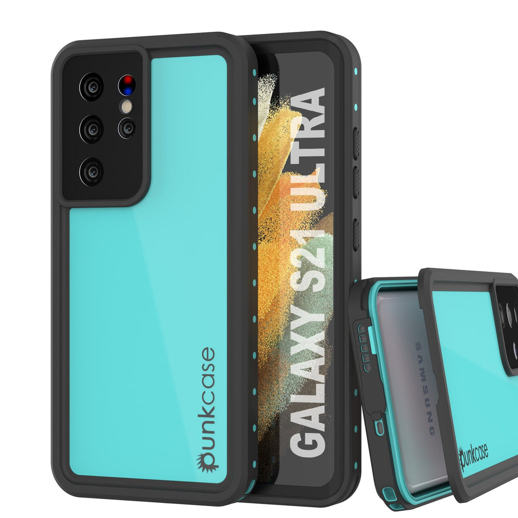 Galaxy S21 Ultra Waterproof Case PunkCase StudStar Teal Thin 6.6ft Underwater IP68 Shock/Snow Proof