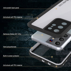 Galaxy S22 Ultra Waterproof Case, Punkcase StudStar White Thin 6.6ft Underwater IP68 Shock/Snow Proof