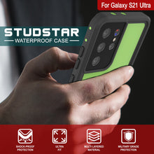 Load image into Gallery viewer, Galaxy S21 Ultra Waterproof Case PunkCase StudStar Light Green Thin 6.6ft Underwater IP68 ShockProof
