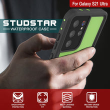 Load image into Gallery viewer, Galaxy S22 Ultra Waterproof Case PunkCase StudStar Light Green Thin 6.6ft Underwater IP68 ShockProof
