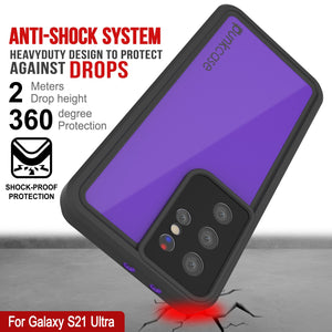 Galaxy S21 Ultra Waterproof Case PunkCase StudStar Purple Thin 6.6ft Underwater IP68 Shock/Snow Proof