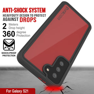 Galaxy S22 Waterproof Case PunkCase StudStar Red Thin 6.6ft Underwater IP68 Shock/Snow Proof