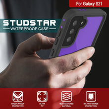 Load image into Gallery viewer, Galaxy S22 Waterproof Case PunkCase StudStar Purple Thin 6.6ft Underwater IP68 Shock/Snow Proof
