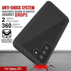 Galaxy S21 Waterproof Case PunkCase StudStar Black Thin 6.6ft Underwater IP68 Shock/Snow Proof