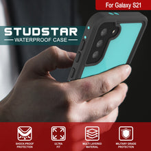 Load image into Gallery viewer, Galaxy S21 Waterproof Case PunkCase StudStar Teal Thin 6.6ft Underwater IP68 Shock/Snow Proof
