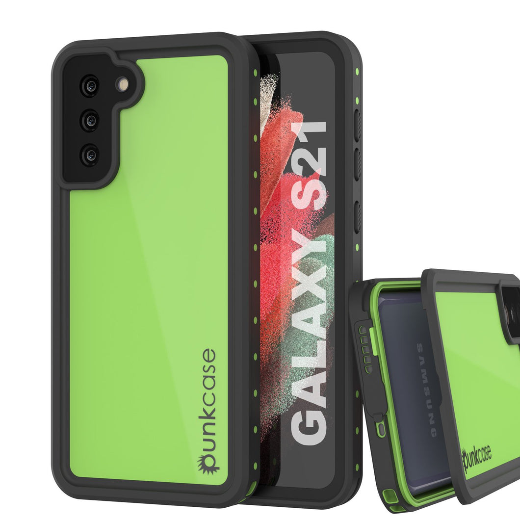 Galaxy S21 Waterproof Case PunkCase StudStar Light Green Thin 6.6ft Underwater IP68 ShockProof