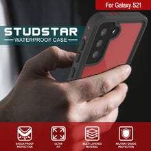 Load image into Gallery viewer, Galaxy S22 Waterproof Case PunkCase StudStar Red Thin 6.6ft Underwater IP68 Shock/Snow Proof
