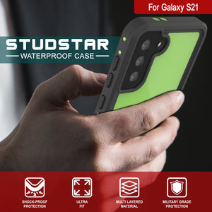 Galaxy S21 Waterproof Case PunkCase StudStar Light Green Thin 6.6ft Underwater IP68 ShockProof