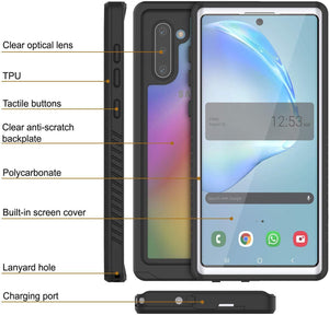 Galaxy Note 10 Case, Punkcase [Extreme Series] Armor Cover W/ Built In Screen Protector [White]