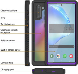 Galaxy Note 10 Case, Punkcase [Extreme Series] Armor Cover W/ Built In Screen Protector [Purple]