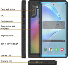 Load image into Gallery viewer, Galaxy Note 10 Case, Punkcase [Extreme Series] Armor Cover W/ Built In Screen Protector [Light Blue]
