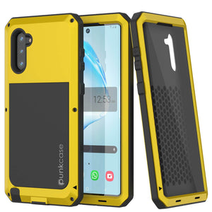 Galaxy Note 10  Case, PUNKcase Metallic Neon Shockproof  Slim Metal Armor Case [Neon]