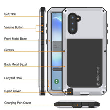 Load image into Gallery viewer, Galaxy Note 10  Case, PUNKcase Metallic White Shockproof  Slim Metal Armor Case [White]
