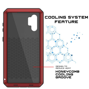 Galaxy Note 10+ Plus  Case, PUNKcase Metallic Red Shockproof  Slim Metal Armor Case [Red]