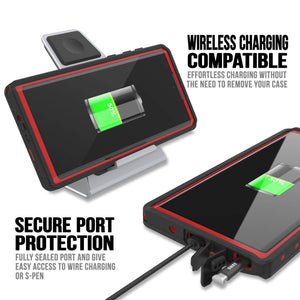 Galaxy Note 10+ Plus Waterproof Case, Punkcase Studstar Red Series Thin Armor Cover