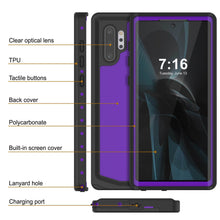 Load image into Gallery viewer, Galaxy Note 10+ Plus Waterproof Case, Punkcase Studstar Purple Series Thin Armor Cover
