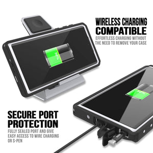 Galaxy Note 10 Waterproof Case, Punkcase Studstar White Thin Armor Cover