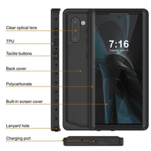 Load image into Gallery viewer, Galaxy Note 10 Waterproof Case, Punkcase Studstar Black Thin Armor Cover
