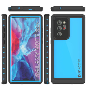 Galaxy Note 20 Ultra Waterproof Case, Punkcase Studstar Light Blue Thin Armor Cover