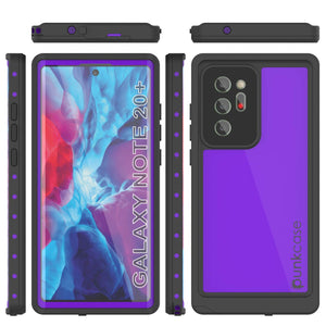 Galaxy Note 20 Ultra Waterproof Case, Punkcase Studstar Purple Series Thin Armor Cover