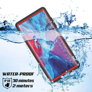 Galaxy Note 20 Ultra Waterproof Case, Punkcase Studstar Red Series Thin Armor Cover