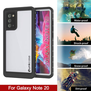 Galaxy Note 20 Waterproof Case, Punkcase Studstar White Thin Armor Cover