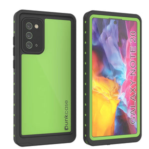 Galaxy Note 20 Waterproof Case, Punkcase Studstar Light Green Thin Armor Cover