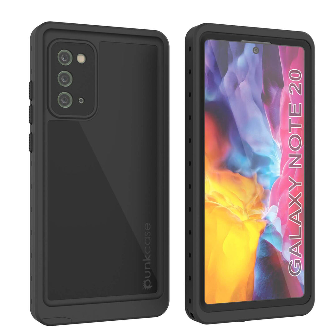 Galaxy Note 20 Waterproof Case, Punkcase Studstar Black Thin Armor Cover