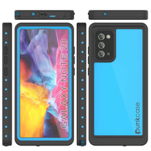 Load image into Gallery viewer, Galaxy Note 20 Waterproof Case, Punkcase Studstar Light Blue Thin Armor Cover
