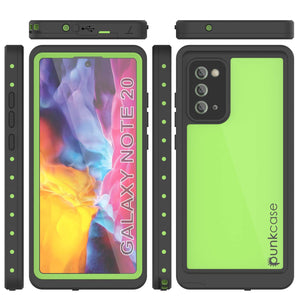 Galaxy Note 20 Waterproof Case, Punkcase Studstar Light Green Thin Armor Cover