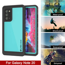 Load image into Gallery viewer, Galaxy Note 20 Waterproof Case, Punkcase Studstar Series Teal Thin Armor Cover
