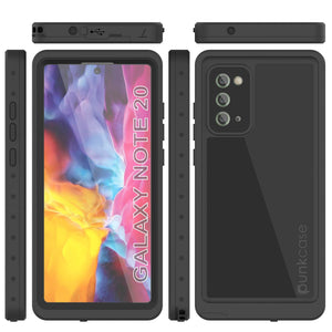 Galaxy Note 20 Waterproof Case, Punkcase Studstar Black Thin Armor Cover