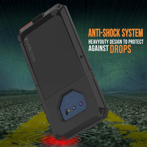 Galaxy Note 9 Case, PUNKcase Metallic Black Shockproof  Slim Metal Armor Case [Black]