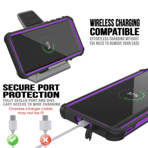 Punkcase Galaxy Note 9 Waterproof Case [Navy Seal Extreme Series] Armor Cover W/ Built In Screen Protector [Purple]