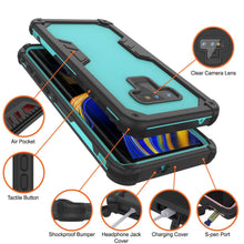 Load image into Gallery viewer, Punkcase Galaxy Note 9 Waterproof Case [Navy Seal Extreme Series] Armor Cover W/ Built In Screen Protector [Teal]
