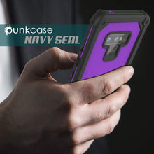 Load image into Gallery viewer, Punkcase Galaxy Note 9 Waterproof Case [Navy Seal Extreme Series] Armor Cover W/ Built In Screen Protector [Purple]
