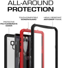Load image into Gallery viewer, Galaxy Note 9, Ghostek Nautical Waterproof Case Full Body TPU Cover [Shockproof] | Red
