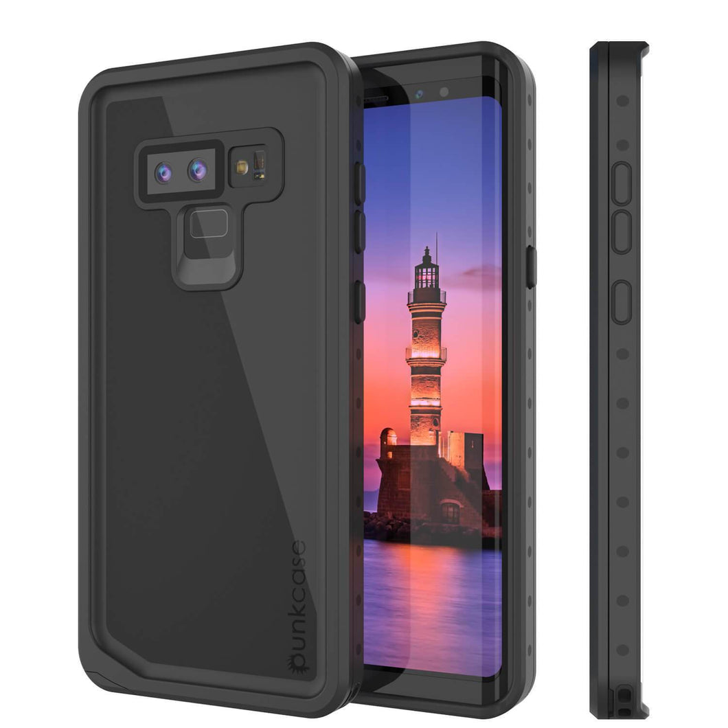 Galaxy Note 9 Waterproof Case, Punkcase Studstar Black Thin Armor Cover
