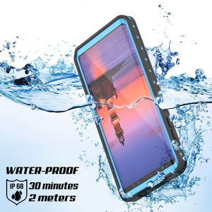 Galaxy Note 9 Waterproof Case, Punkcase Studstar Light Blue Thin Armor Cover