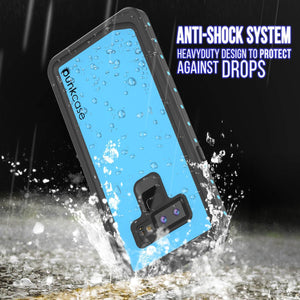 Galaxy Note 9 Waterproof Case, Punkcase Studstar Light Blue Thin Armor Cover