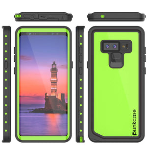 Galaxy Note 9 Waterproof Case, Punkcase Studstar Light Green Thin Armor Cover