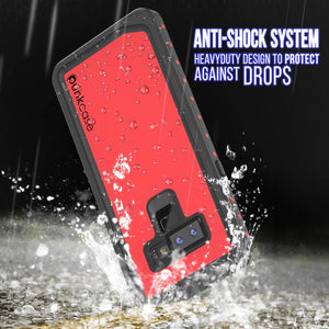 Galaxy Note 9 Waterproof Case, Punkcase Studstar Red Series Thin Armor Cover