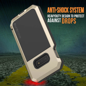 Galaxy S10 Lite Metal Case, Heavy Duty Military Grade Rugged Armor Cover [Gold]