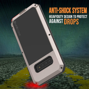 Galaxy S10 Metal Case, Heavy Duty Military Grade Rugged Armor Cover [Gold]