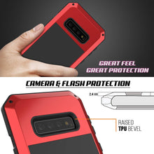 Load image into Gallery viewer, Galaxy S10 Metal Case, Heavy Duty Military Grade Rugged Armor Cover [Red]
